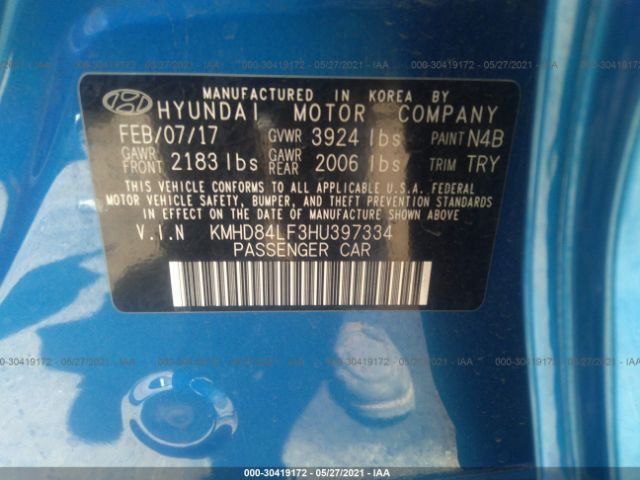 Photo 8 VIN: KMHD84LF3HU397334 - HYUNDAI ELANTRA 