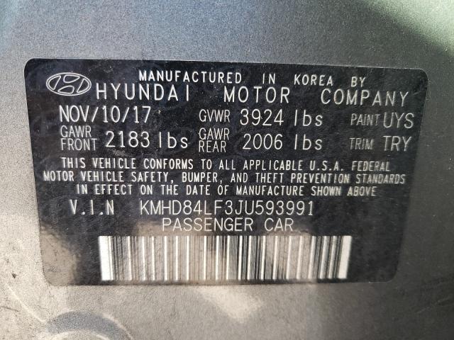 Photo 9 VIN: KMHD84LF3JU593991 - HYUNDAI ELANTRA SE 