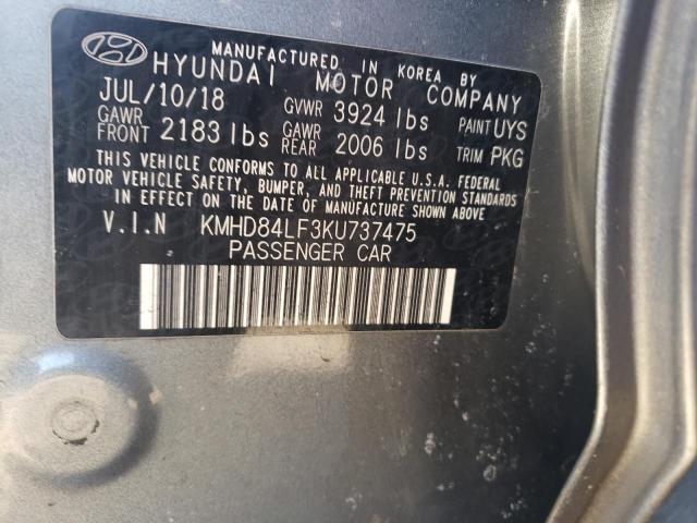 Photo 11 VIN: KMHD84LF3KU737475 - HYUNDAI ELANTRA SE 