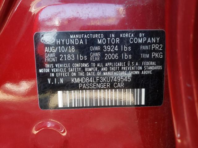 Photo 9 VIN: KMHD84LF3KU749545 - HYUNDAI ELANTRA SE 