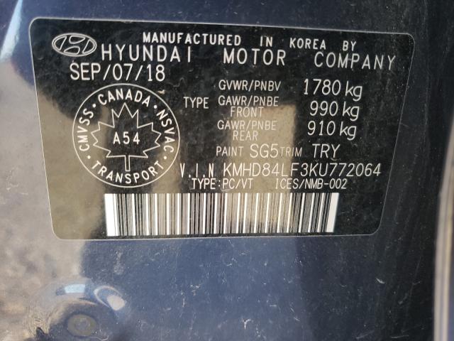 Photo 9 VIN: KMHD84LF3KU772064 - HYUNDAI ELANTRA SE 