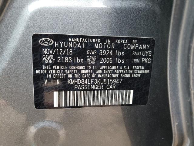 Photo 9 VIN: KMHD84LF3KU815947 - HYUNDAI ELANTRA SE 