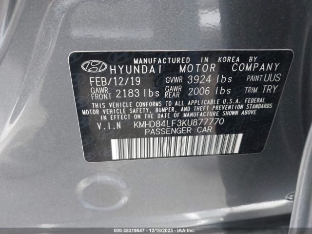 Photo 8 VIN: KMHD84LF3KU877770 - HYUNDAI ELANTRA 