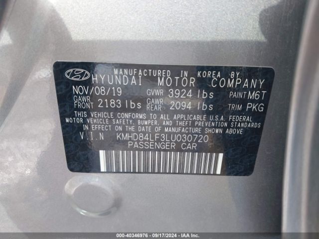 Photo 8 VIN: KMHD84LF3LU030720 - HYUNDAI ELANTRA 