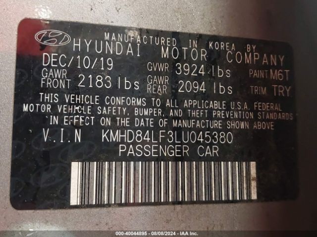 Photo 8 VIN: KMHD84LF3LU045380 - HYUNDAI ELANTRA 