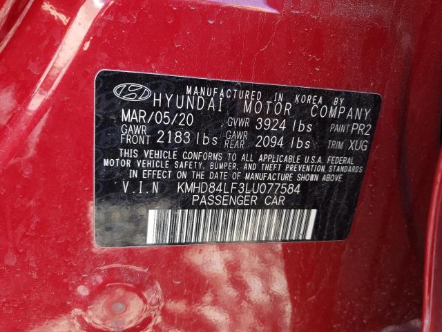 Photo 12 VIN: KMHD84LF3LU077584 - HYUNDAI ELANTRA 