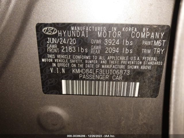 Photo 8 VIN: KMHD84LF3LU106873 - HYUNDAI ELANTRA 