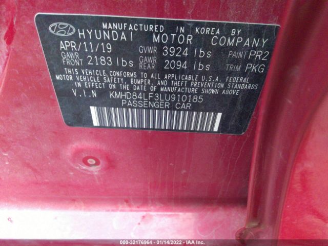 Photo 8 VIN: KMHD84LF3LU910185 - HYUNDAI ELANTRA 