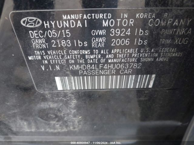 Photo 8 VIN: KMHD84LF4HU063782 - HYUNDAI ELANTRA 