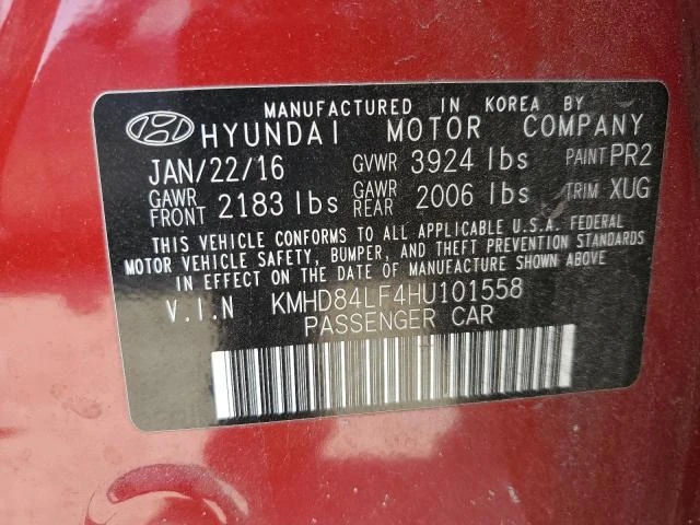 Photo 11 VIN: KMHD84LF4HU101558 - HYUNDAI ELANTRA SE 