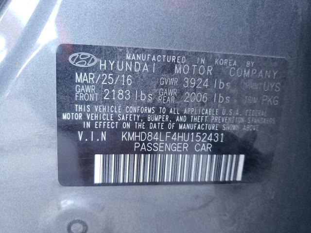 Photo 9 VIN: KMHD84LF4HU152431 - HYUNDAI ELANTRA SE 