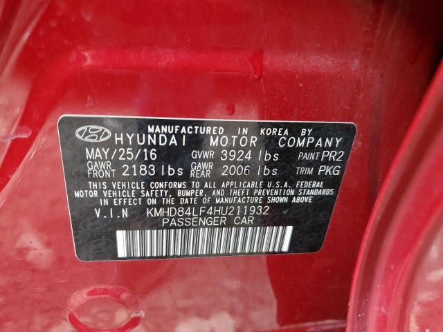 Photo 12 VIN: KMHD84LF4HU211932 - HYUNDAI ELANTRA 