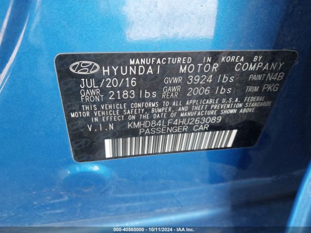 Photo 8 VIN: KMHD84LF4HU263089 - HYUNDAI ELANTRA 