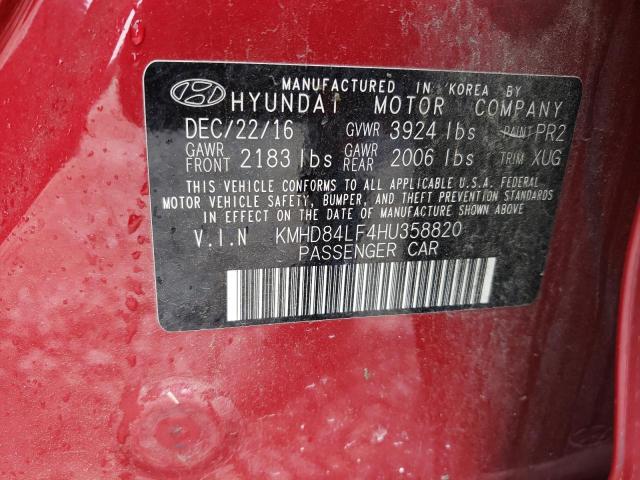 Photo 12 VIN: KMHD84LF4HU358820 - HYUNDAI ELANTRA 