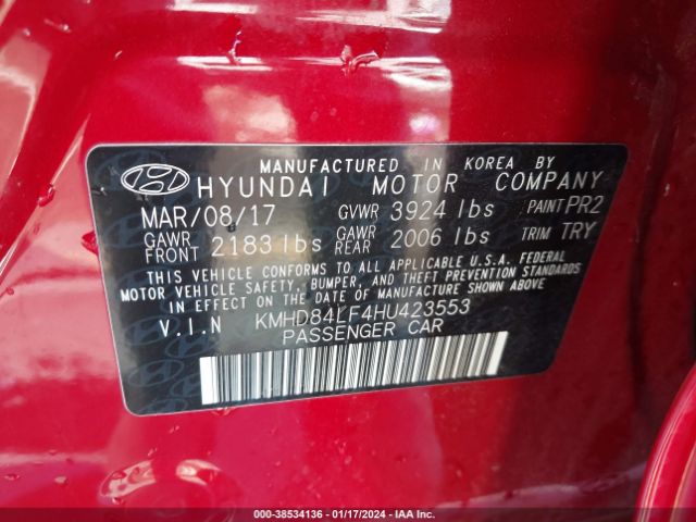 Photo 8 VIN: KMHD84LF4HU423553 - HYUNDAI ELANTRA 