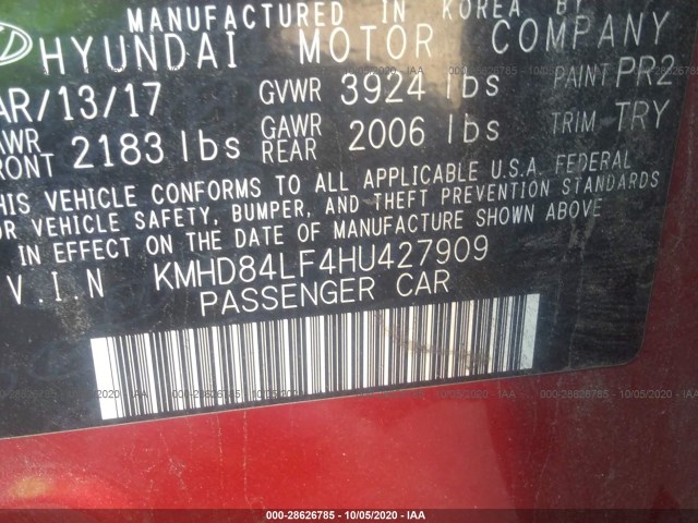 Photo 8 VIN: KMHD84LF4HU427909 - HYUNDAI ELANTRA 