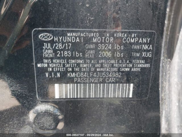 Photo 8 VIN: KMHD84LF4JU534982 - HYUNDAI ELANTRA 