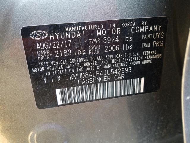 Photo 9 VIN: KMHD84LF4JU542693 - HYUNDAI ELANTRA SE 