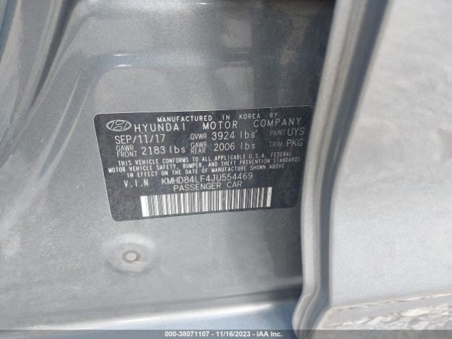 Photo 8 VIN: KMHD84LF4JU554469 - HYUNDAI ELANTRA 