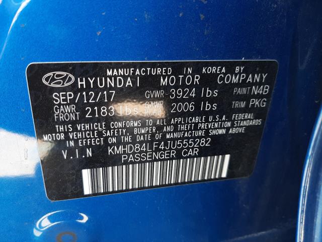 Photo 9 VIN: KMHD84LF4JU555282 - HYUNDAI ELANTRA SE 