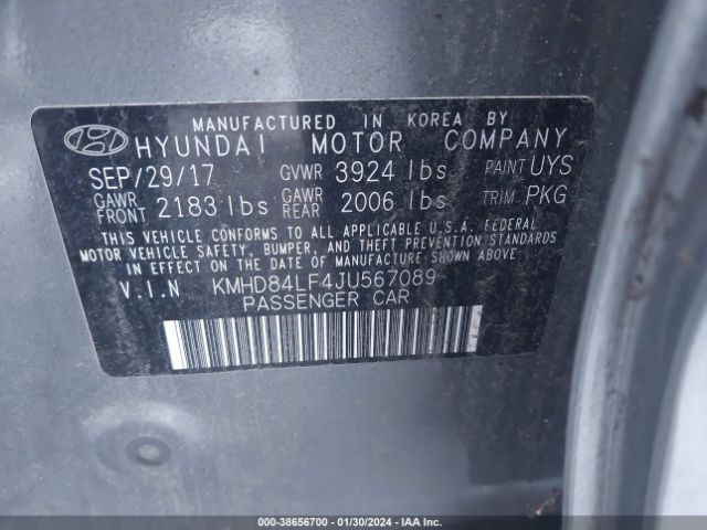 Photo 8 VIN: KMHD84LF4JU567089 - HYUNDAI ELANTRA 