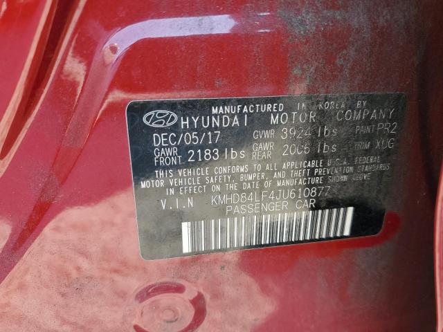 Photo 11 VIN: KMHD84LF4JU610877 - HYUNDAI ELANTRA 