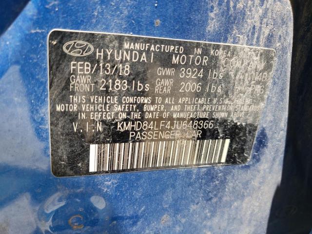 Photo 12 VIN: KMHD84LF4JU648366 - HYUNDAI ELANTRA SE 