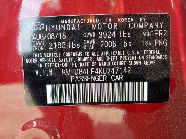 Photo 9 VIN: KMHD84LF4KU747142 - HYUNDAI ELANTRA SE 