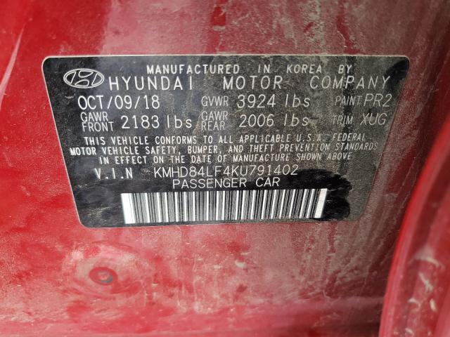 Photo 9 VIN: KMHD84LF4KU791402 - HYUNDAI ELANTRA SE 