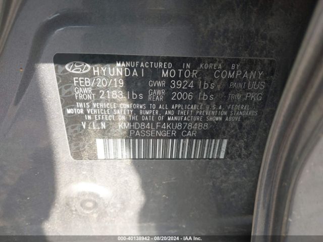 Photo 8 VIN: KMHD84LF4KU878488 - HYUNDAI ELANTRA 