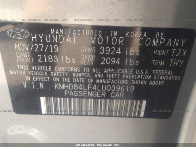 Photo 8 VIN: KMHD84LF4LU039619 - HYUNDAI ELANTRA 