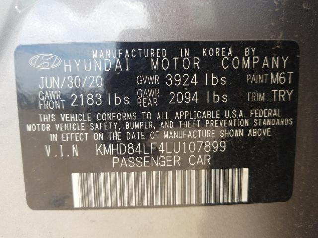 Photo 9 VIN: KMHD84LF4LU107899 - HYUNDAI ELANTRA SE 