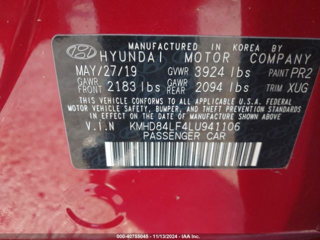 Photo 8 VIN: KMHD84LF4LU941106 - HYUNDAI ELANTRA 