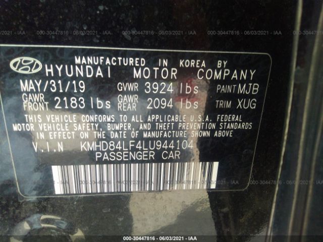 Photo 8 VIN: KMHD84LF4LU944104 - HYUNDAI ELANTRA 