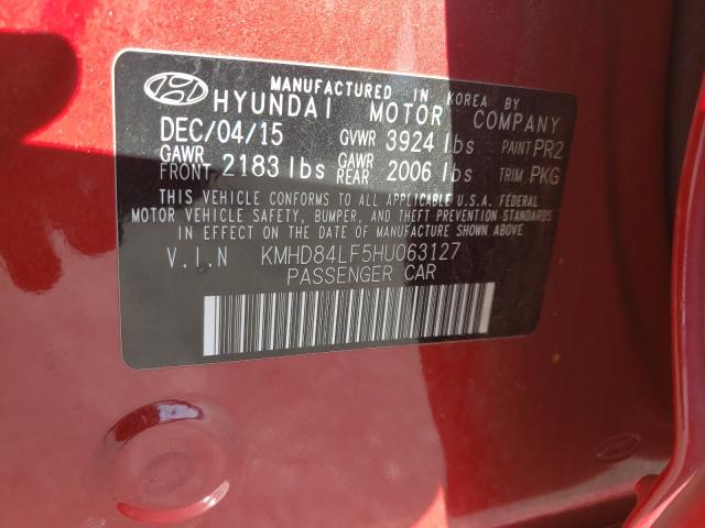 Photo 9 VIN: KMHD84LF5HU063127 - HYUNDAI ELANTRA SE 