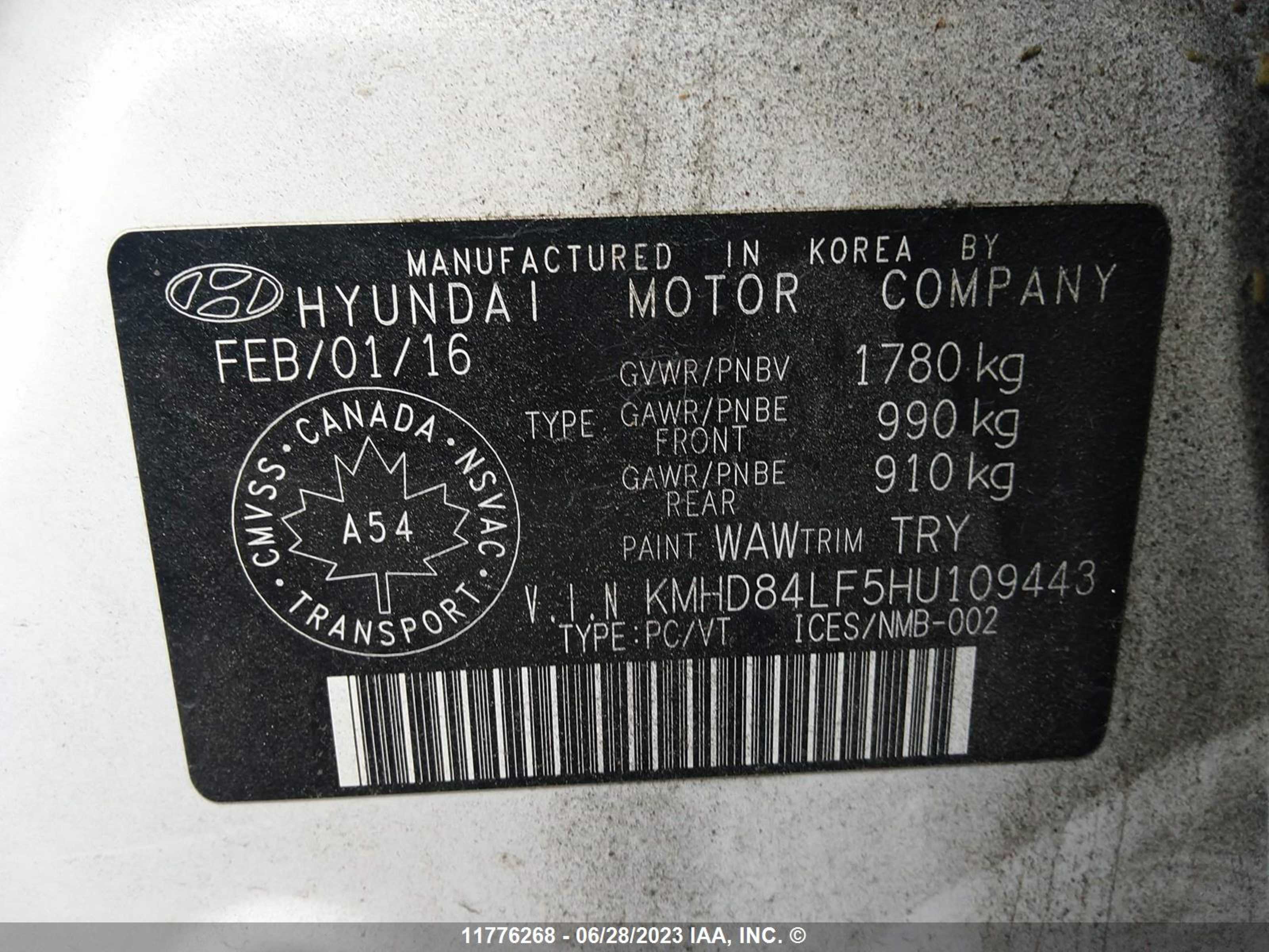 Photo 8 VIN: KMHD84LF5HU109443 - HYUNDAI ELANTRA 