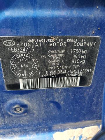 Photo 11 VIN: KMHD84LF5HU123651 - HYUNDAI ELANTRA 