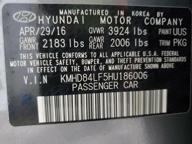 Photo 12 VIN: KMHD84LF5HU186006 - HYUNDAI ELANTRA SE 