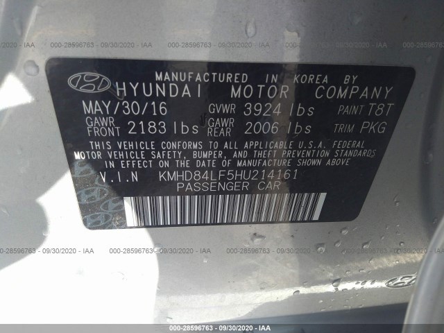 Photo 8 VIN: KMHD84LF5HU214161 - HYUNDAI ELANTRA 