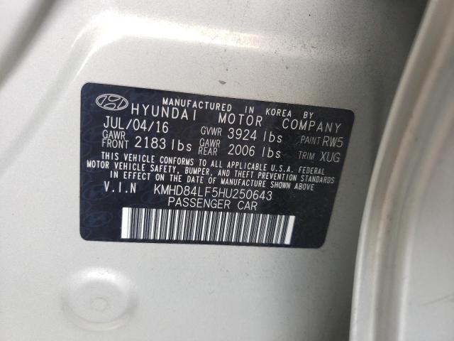 Photo 9 VIN: KMHD84LF5HU250643 - HYUNDAI ELANTRA SE 