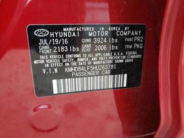 Photo 9 VIN: KMHD84LF5HU263781 - HYUNDAI ELANTRA SE 