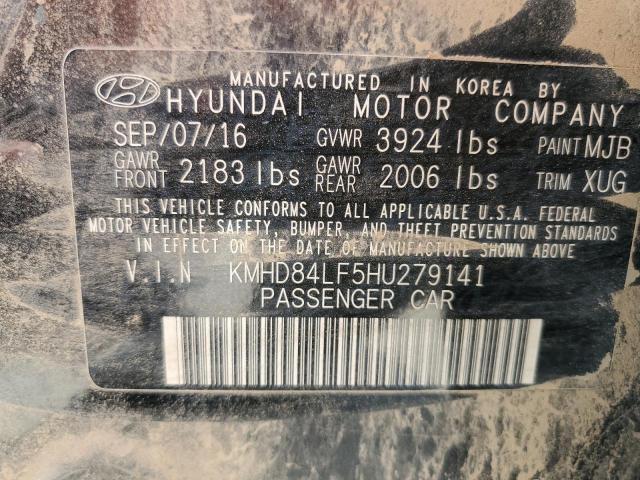 Photo 11 VIN: KMHD84LF5HU279141 - HYUNDAI ELANTRA SE 