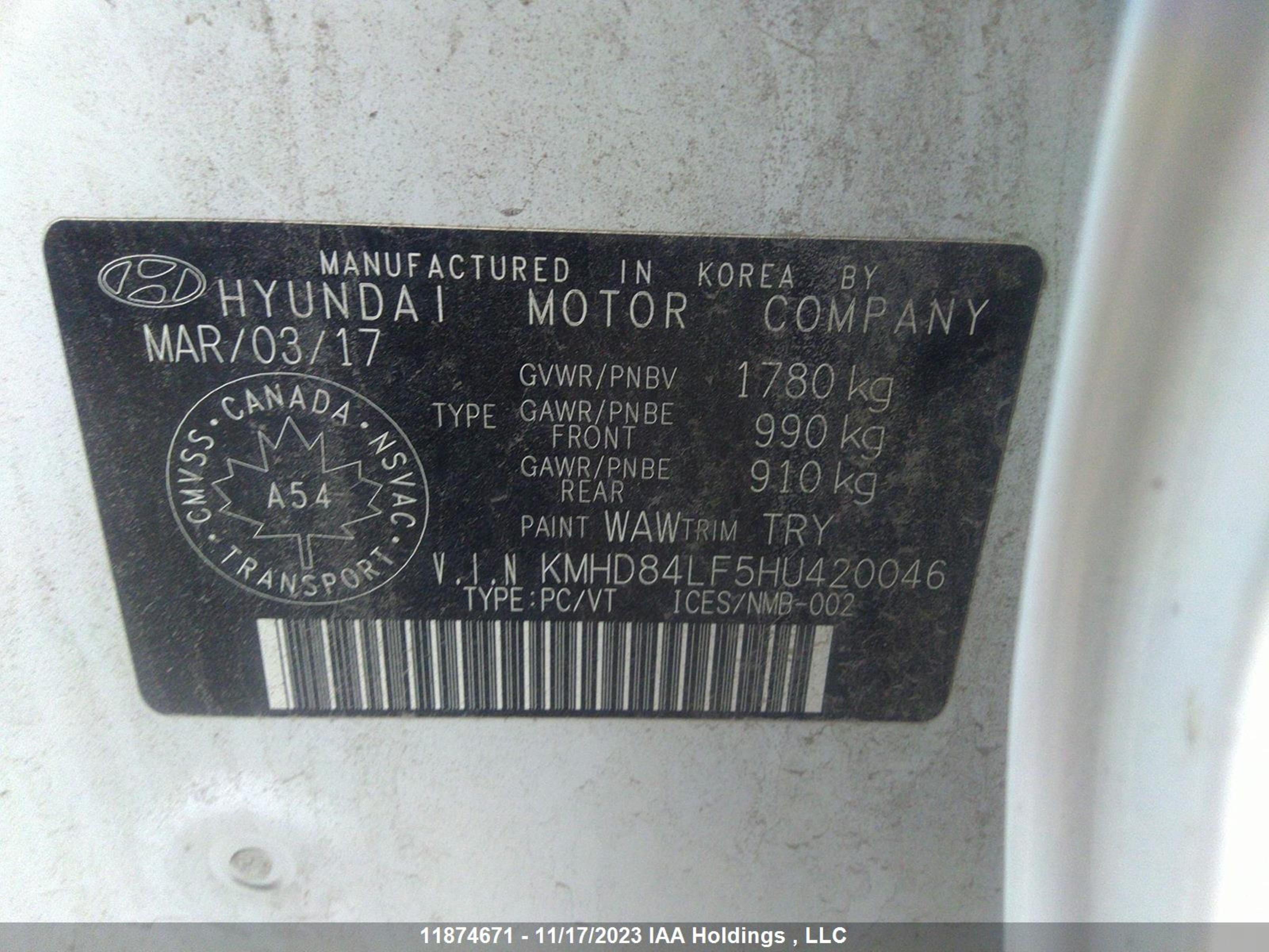 Photo 8 VIN: KMHD84LF5HU420046 - HYUNDAI ELANTRA 