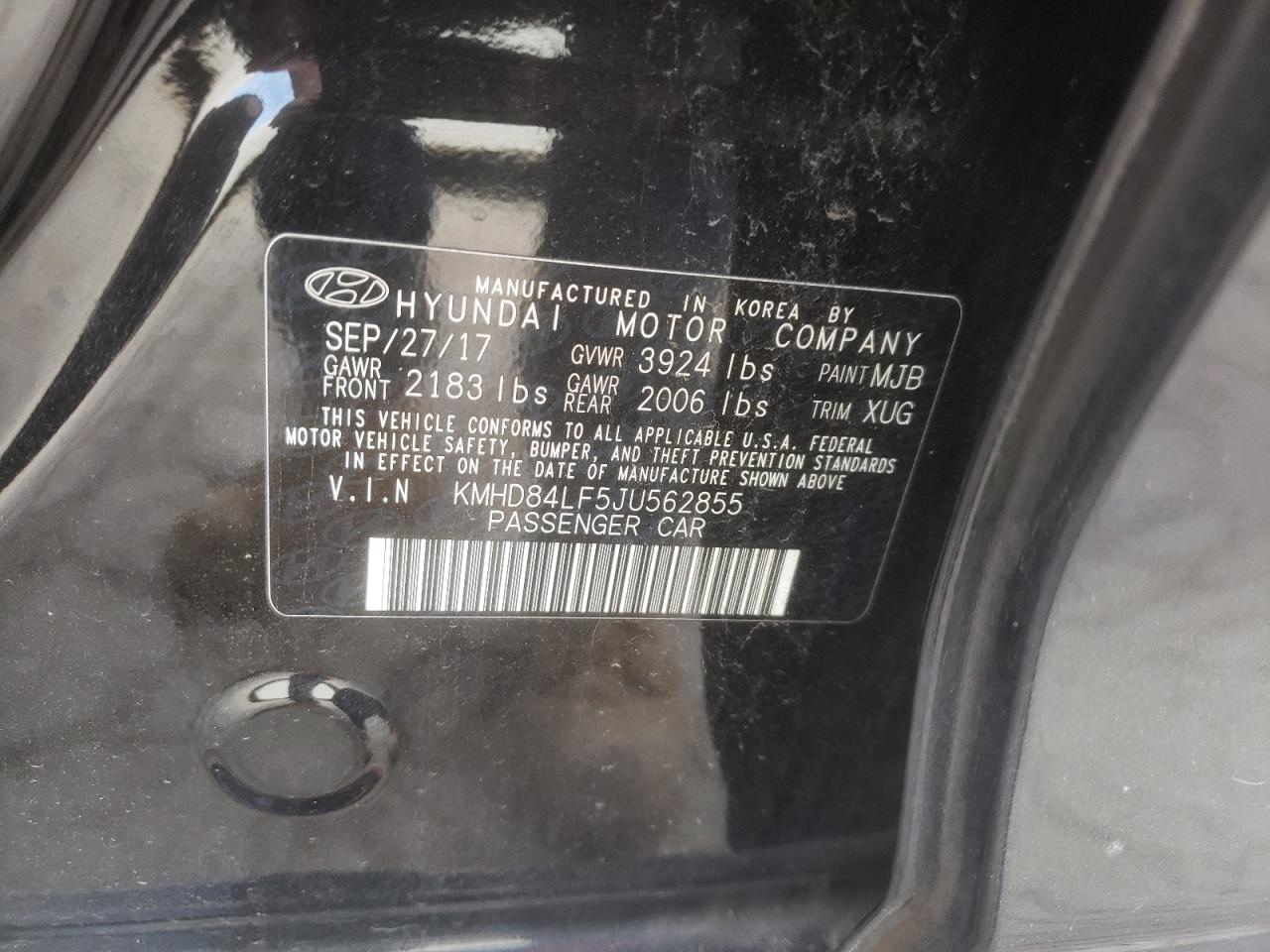 Photo 12 VIN: KMHD84LF5JU562855 - HYUNDAI ELANTRA 