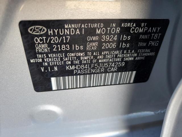 Photo 12 VIN: KMHD84LF5JU574259 - HYUNDAI ELANTRA SE 