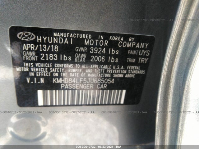 Photo 8 VIN: KMHD84LF5JU685054 - HYUNDAI ELANTRA 