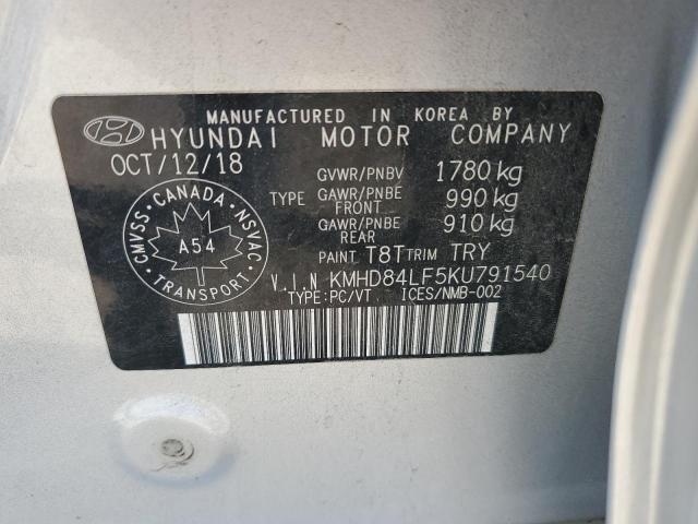 Photo 12 VIN: KMHD84LF5KU791540 - HYUNDAI ELANTRA SE 