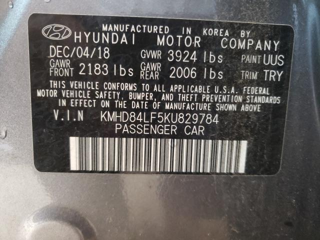 Photo 9 VIN: KMHD84LF5KU829784 - HYUNDAI ELANTRA SE 