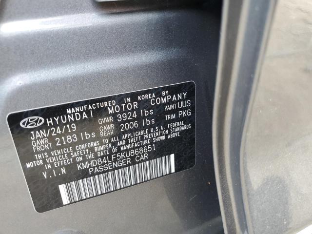 Photo 9 VIN: KMHD84LF5KU868651 - HYUNDAI ELANTRA SE 