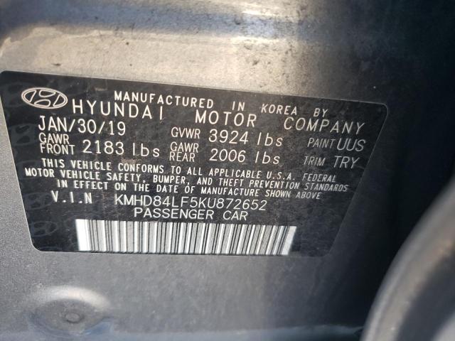 Photo 12 VIN: KMHD84LF5KU872652 - HYUNDAI ELANTRA SE 